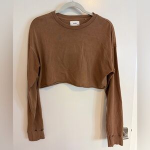 Joah Brown Long Sleeve Crop Top